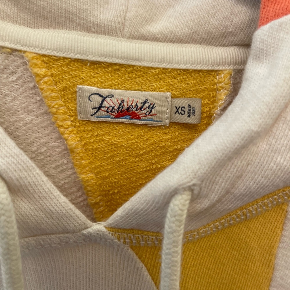 Faherty Sunset Hoodie XS Colorblock Baja Style Sweatshirt - Picture 2 of 11